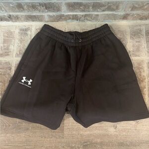 Under Armour Men's Black Athletic Shorts with White Logo
